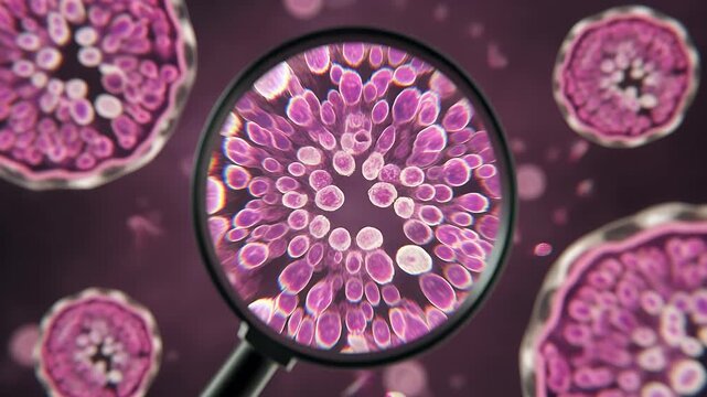 Intestinal Villi Magnified Anatomy Digestion Microscopic View.