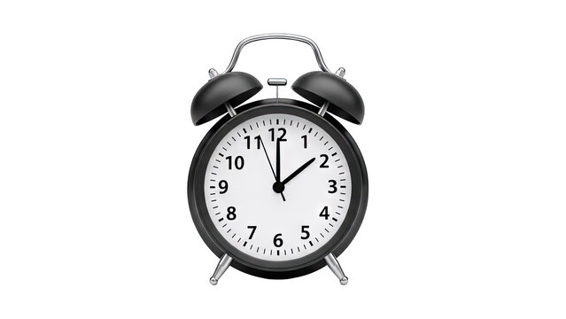 Alarm Clock Showing 2:00 Time on White Background - Powered by Adobe