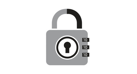 A gray padlock with a keyhole and three digit combination lock displayed