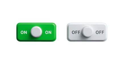 Green On Switch and White Off Switch Button