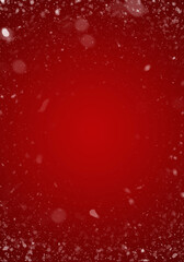 Fondo navide&ntilde;o rojo abstracto de navidad con nieve cayendo y efecto bokeh