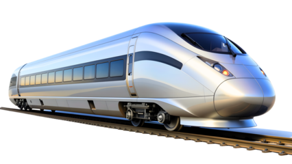 Sleek high-speed train car featuring a unique nose design and reflective windows.

