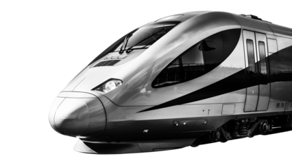 Sleek high-speed train car featuring a unique nose design and reflective windows.
