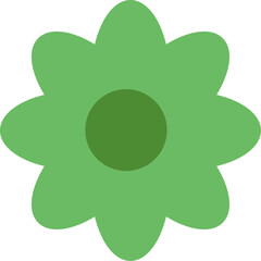 Flat Simple Style Floral Blossom Flower with Round Center Icon