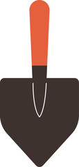 Flat Design Simple Garden Shovel Isolated on White Background Illustration