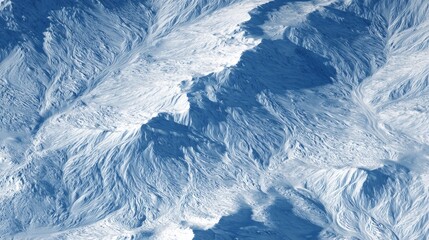 Frozen Peaks Aerial View of Snowy Mountains with Winter Landscape.