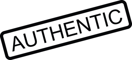 Authentic rubber stamp icon isolated on white background