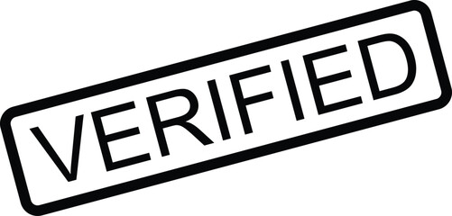 Verified rubber stamp icon isolated on white background