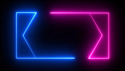 Neon chevrons glowing on black background