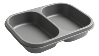 Two-section paint tray for mixing and storing multiple colors in art projects.