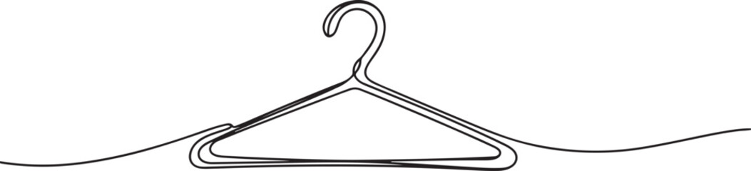Clothes Hanger Continuous Line Icon, hanger icon continuous line drawing. drawing of clothes hanger. one line Icon drawing