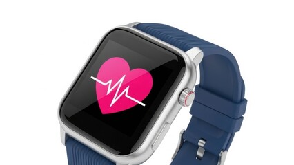 A close-up shot of a modern smartwatch highlighting its heart rate tracking function
