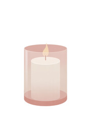 Serene lit candle isolated on transparent background