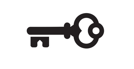 Classic Skeleton Key Silhouette Icon