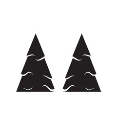 Fototapeta premium Two black triangular shapes with white wavy lines inside on a white background