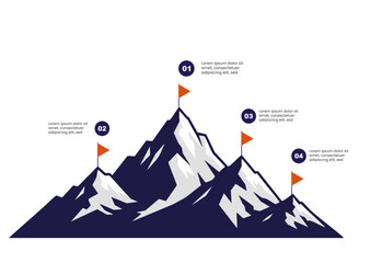 Mountain Milestone Infographic Design Showing Business Growth Steps
