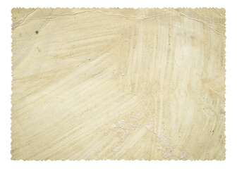 Retro vignette photo paper texture isolate. Old antique sheet peeling paper texture. Recycle...