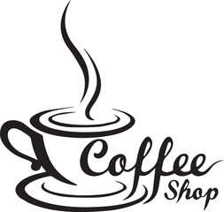 cup of coffee coffee, cup, drink, tea, hot, cafe, vector, mug, symbol, breakfast, icon, caffeine