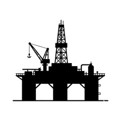 Offshore Oil Rig Silhouette for Energy Industry