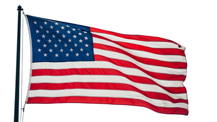 Obraz premium American flag waving isolated on transparent background