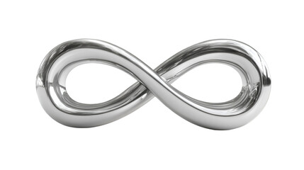 Fototapeta premium Silver Infinity Symbol Isolated on Black Background