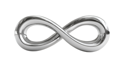 Silver Infinity Symbol Isolated on Black Background

