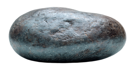 Smooth Dark River Stone Isolated on a Neutral Background



