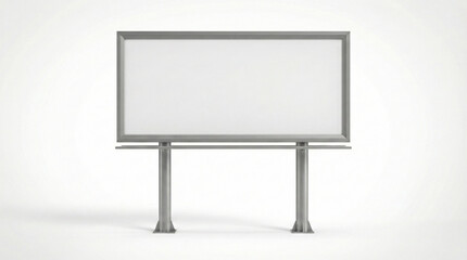 Obraz premium premium roadside empty billboard standing straight isolated on white background with clean studio lighting for advertising and branding mockups