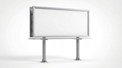 Obraz premium premium roadside empty billboard in a slight slanted angle isolated on white background for realistic outdoor advertising presentation