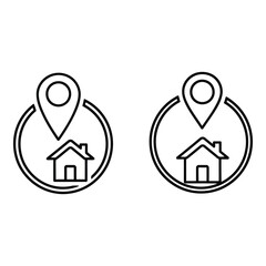 House icons with location pins