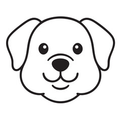 Obraz premium a charming black and white illustration of a cute dog s face with simple rounded features