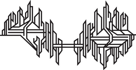 Naklejka premium abstract futuristic geometric lines creating a modern cityscape or architectural structure