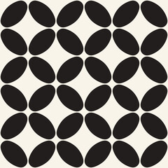 Vector seamless pattern. Repeating geometric elements. Stylish monochrome background design.