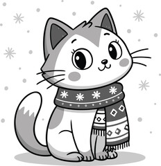 cat with a scarf