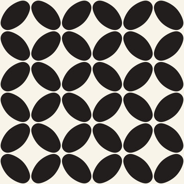Vector seamless pattern. Repeating geometric elements. Stylish monochrome background design.
