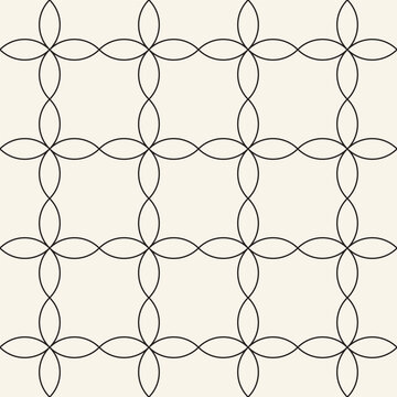 Vector seamless pattern. Repeating geometric elements. Stylish monochrome background design.
