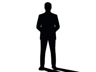 Obraz premium Silhouette of Businessman in Suit