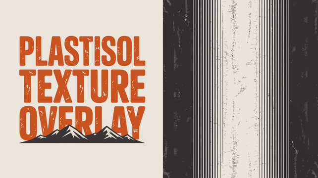 Plastisol Texture Overlay Design with Mountain Graphic