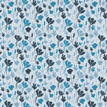 Botanical Silhouette seamless vector pattern