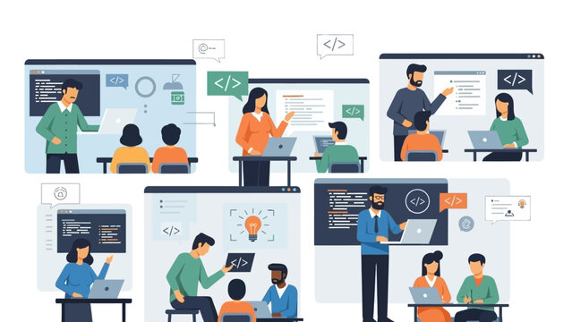 collaborative programming and coding education in a modern classroom environment