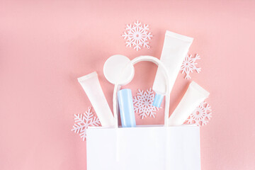 Winter skin care and hand care cosmetics sale and shopping, various beauty care cosmetic...