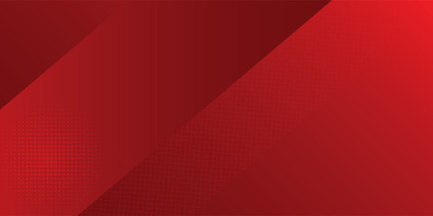 Modern abstract red background with diagonal lines, halftone dots, and grid overlay