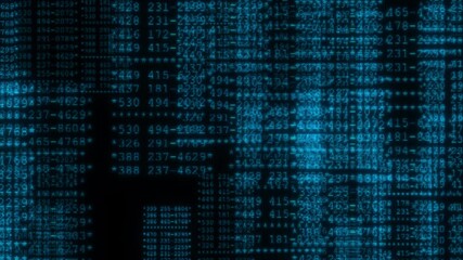 Retro Blue Computer Terminal Data Scrolling Loop - Powered by Adobe