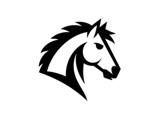 Black Horse Head Logo Design