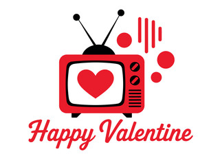 Happy Valentine's Day Retro TV