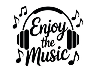 Enjoy Music with Headphones Illustration