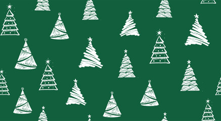 Hand-Drawn Christmas Trees Festive Pattern	
