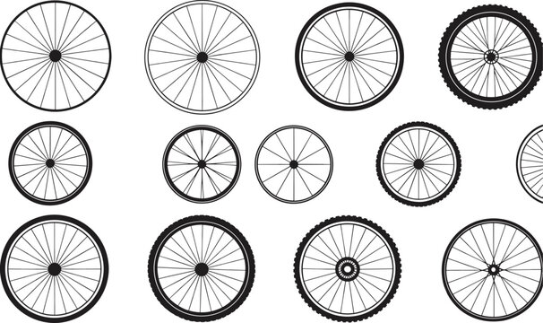 Collection of Bicycle Wheels and Tires Various Styles and Sizes bike wheel