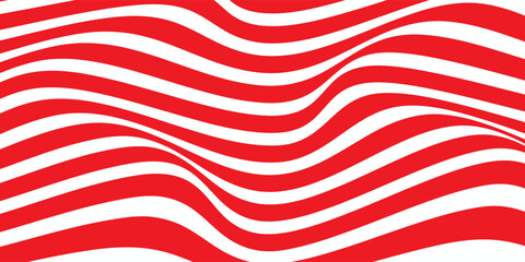 simple abstract red color distort wavy line pattern a white background with red lines