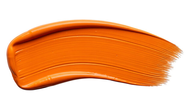 Orange paint smear, cutout, PNG isolated on white or transparent background